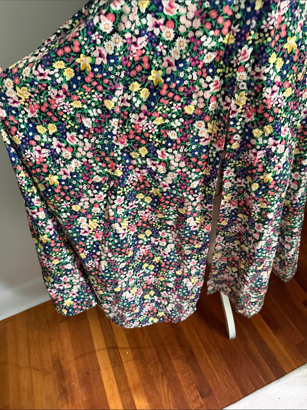 Floral Sleeveless Midi Dress - Navy with Pink & Yellow Flowers >has pockets< - Picture 5 of 5